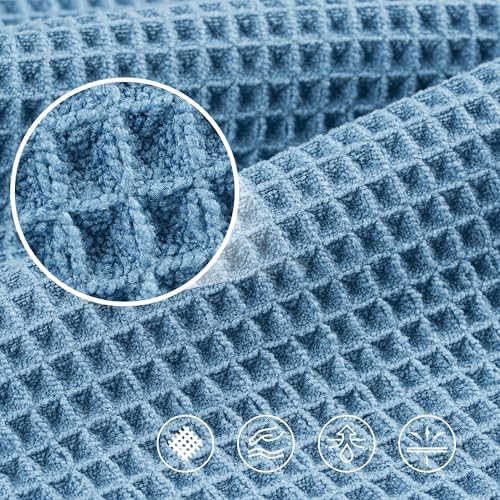 POLYTE 430 GSM Poly Blend Microfiber Quick Dry Waffle Bath Towel, 30x60 in - Image 5