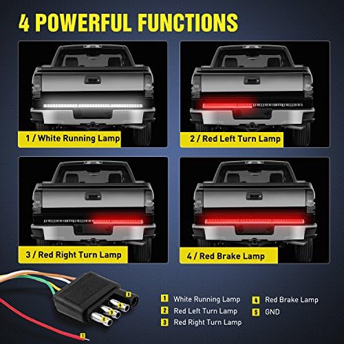 Nilight 60 Inch Truck Tailgate Light Bar Double Row 264 LEDs - Image 3