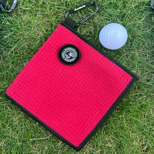 Small Magnetic Golf Towel with Clip, Microfiber Waffle Design - Image 5