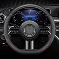 Microfiber Leather Steering Wheel Cover, D-Shape Carbon Fiber Two-Tone Wire Trim by Unknown