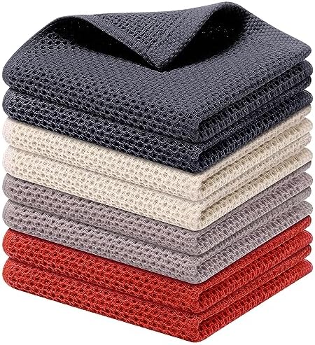 Kitinjoy 100% Cotton Waffle 8-Pack Kitchen Towels by Kitinjoy