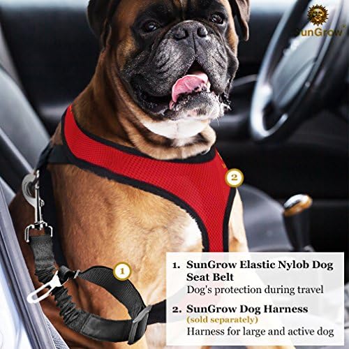 SunGrow Elastic Nylon Dog Seat Belt, 24” - Image 6