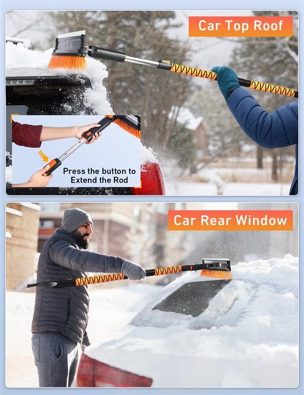 EcoNour 55" Telescopic Snow Brush and Ice Scraper - Image 5