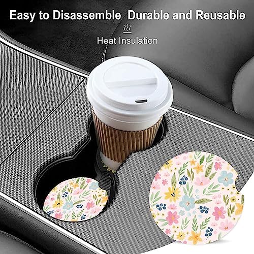 Absorbent Car Cupholder Coaster 2 Pack, Cute Car Coasters - Image 4
