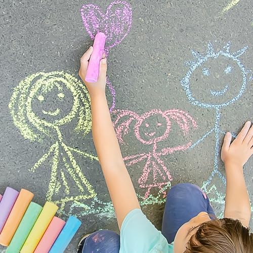 JOYIN 24 PCS Washable Sidewalk Chalks Set Non-Toxic Jumbo Chalk - Image 5