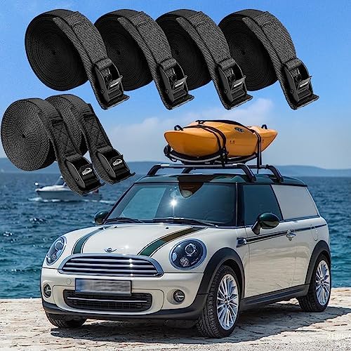WEDAMER 6 Pack Kayak Tie Down Straps 1" x16.4Ft Cam Buckle Lashing Straps - Image 5