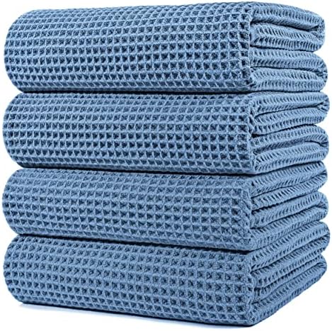 POLYTE 430 GSM Poly Blend Microfiber Quick Dry Waffle Bath Towel, 30x60 in by Polyte