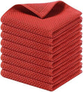 Kitinjoy 100% Cotton Waffle 8-Pack Kitchen Towels, Brick Red by Kitinjoy