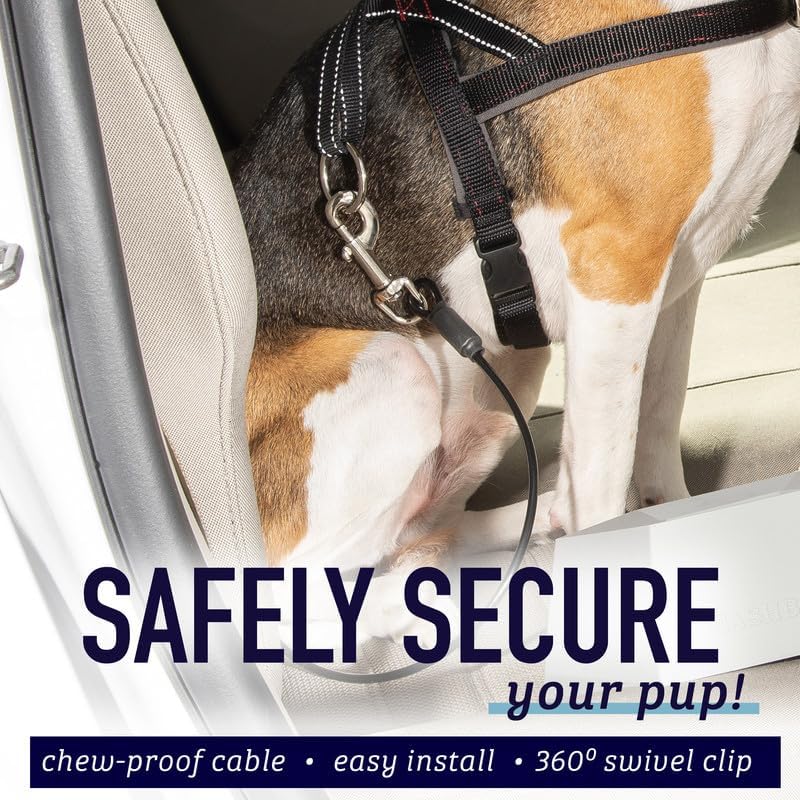 Leash Boss Dog Seat Belt Restraint – No-Chew Heavy Duty Car Seatbelt - Image 3