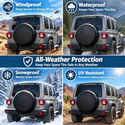 GLOBLELAND 24-26 inch Black Spare Tire Cover - Image 7