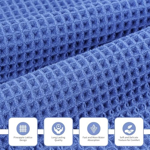 MICROFI New Microfiber Waffle Bath Towels, 3 Pieces, Fast Drying, Lint Free - Image 2