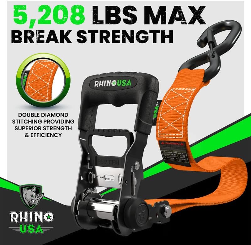 Rhino USA Heavy Duty Ratchet Tie Downs - Image 2