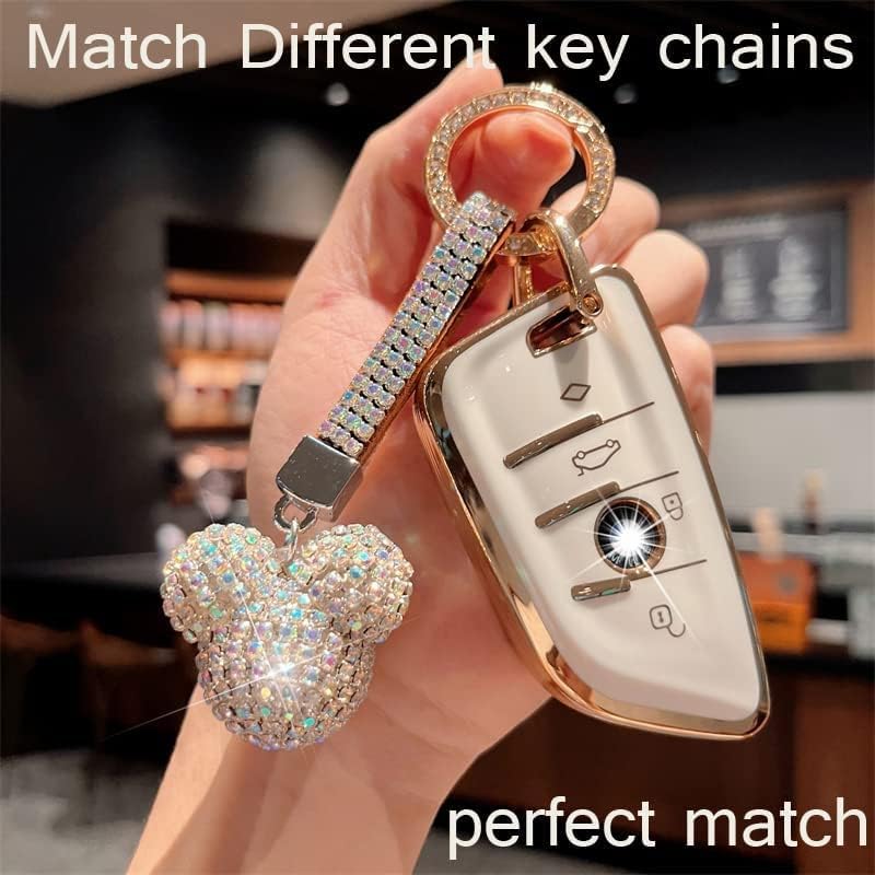 for BMW Key fob Cover with Keychain, Soft Full Protection Key Case - Image 4