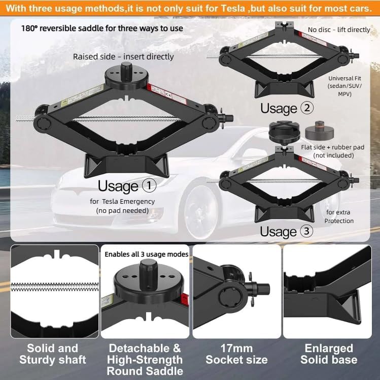 Scissor Car Jack Kit for Tesla & SUV – 2.5 Ton - Image 3