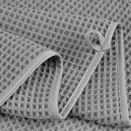 POLYTE 430 GSM Poly Blend Microfiber Waffle Bath Sheet XL Set, 35x70 in - Image 5
