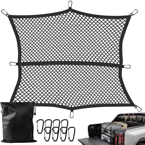 Truck Bed Cargo Net, Stretchable from 4'x4' to 7'x7', High Elastic Cargo Net by Dayacoco