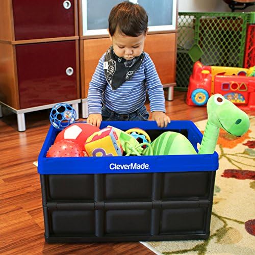 CleverMade CleverCrates Collapsible Storage Bin, Royal Blue - Image 4