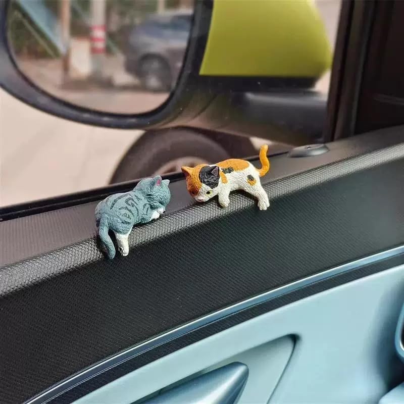 10 Pcs Cute Cat Car Accessories Funny Resin Cat Figurines - Image 6