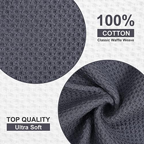 Kitinjoy 100% Cotton Waffle 6-Pack Kitchen Towels, Mixed Color - Image 2