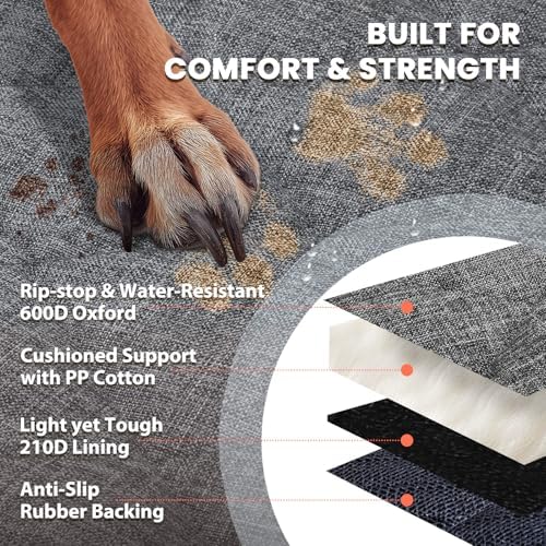 VIVAGLORY Dog Front Seat Cover Car Seat Protector, Heather Black - Image 4