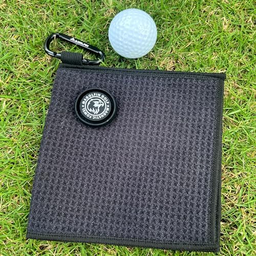 Small Magnetic Golf Towel with Clip, Microfiber Waffle Design - Image 6