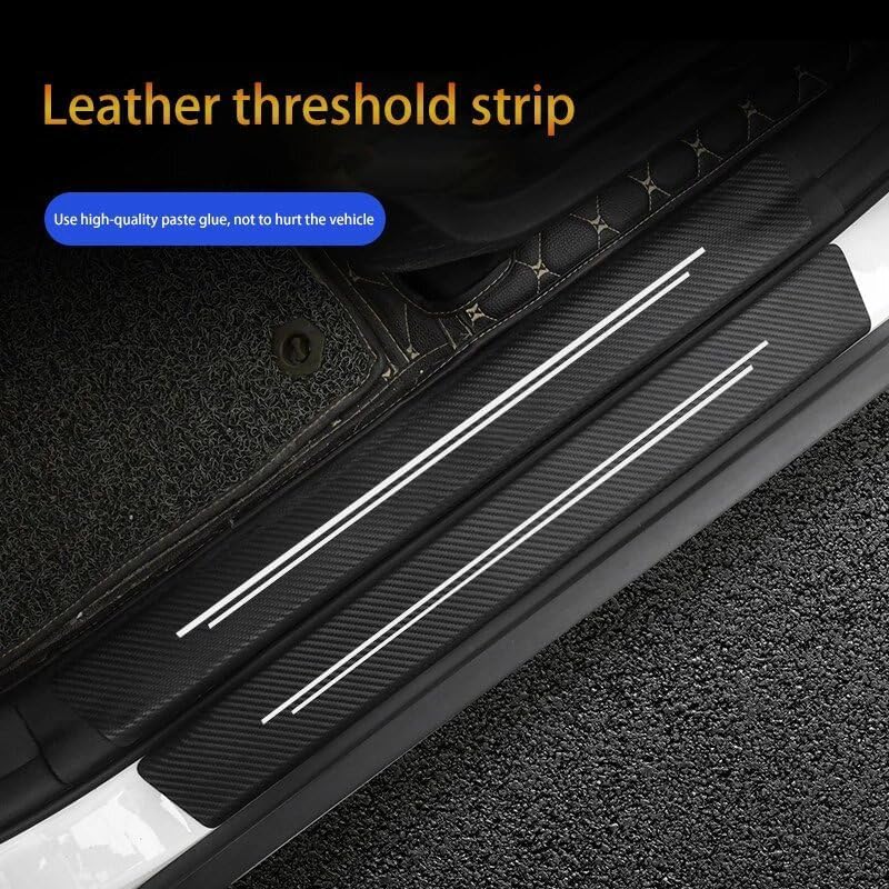 4PCS Car Door Sill Protector for Tesla Model X 2016-2025, Carbon Fiber Car Door - Image 4
